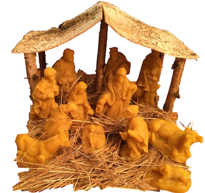 Kerststal van bijenwas