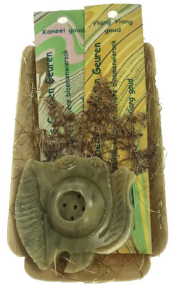 Cadeausetje Kaneel Goud, Ylang Lang Goud en wierookhouder