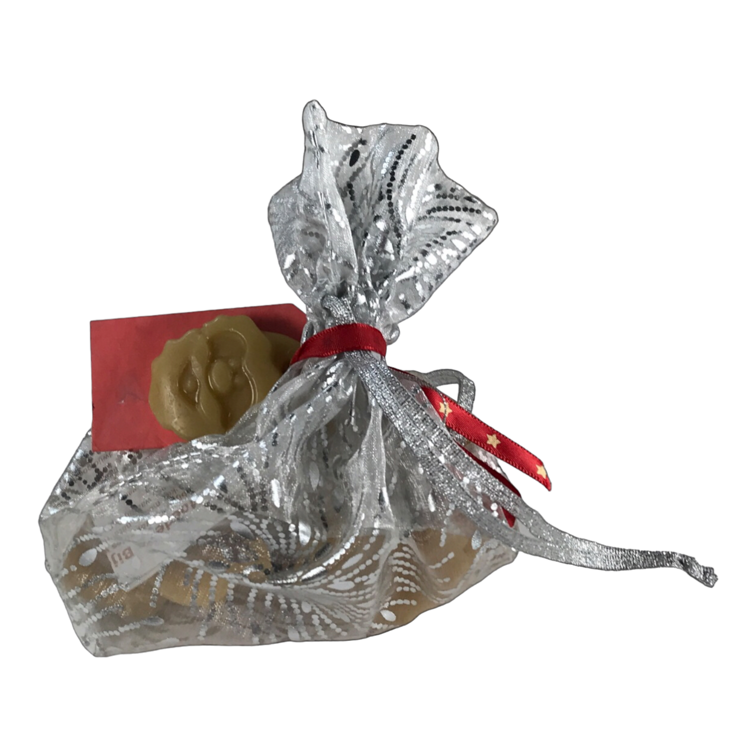 Geschenkzakje met bijenwas kerstmannen in Kerstolie geur - Afbeelding 3