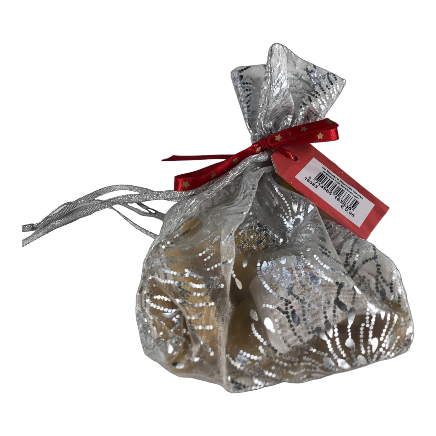Geschenkzakje met bijenwas kerstmannen in Kerstolie geur - Afbeelding 2