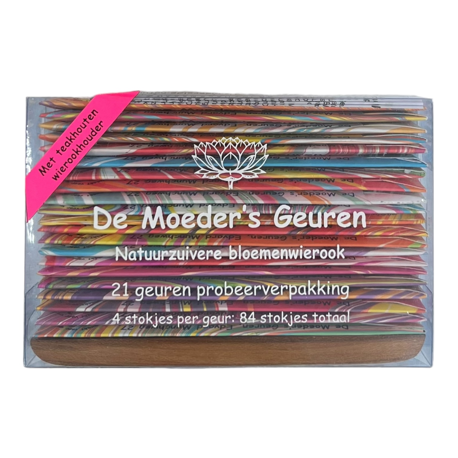 MF transparant doosje 21x4 stokjes + wierookhouder