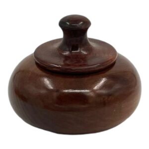 Houten pot discus vorm, 150 cc.