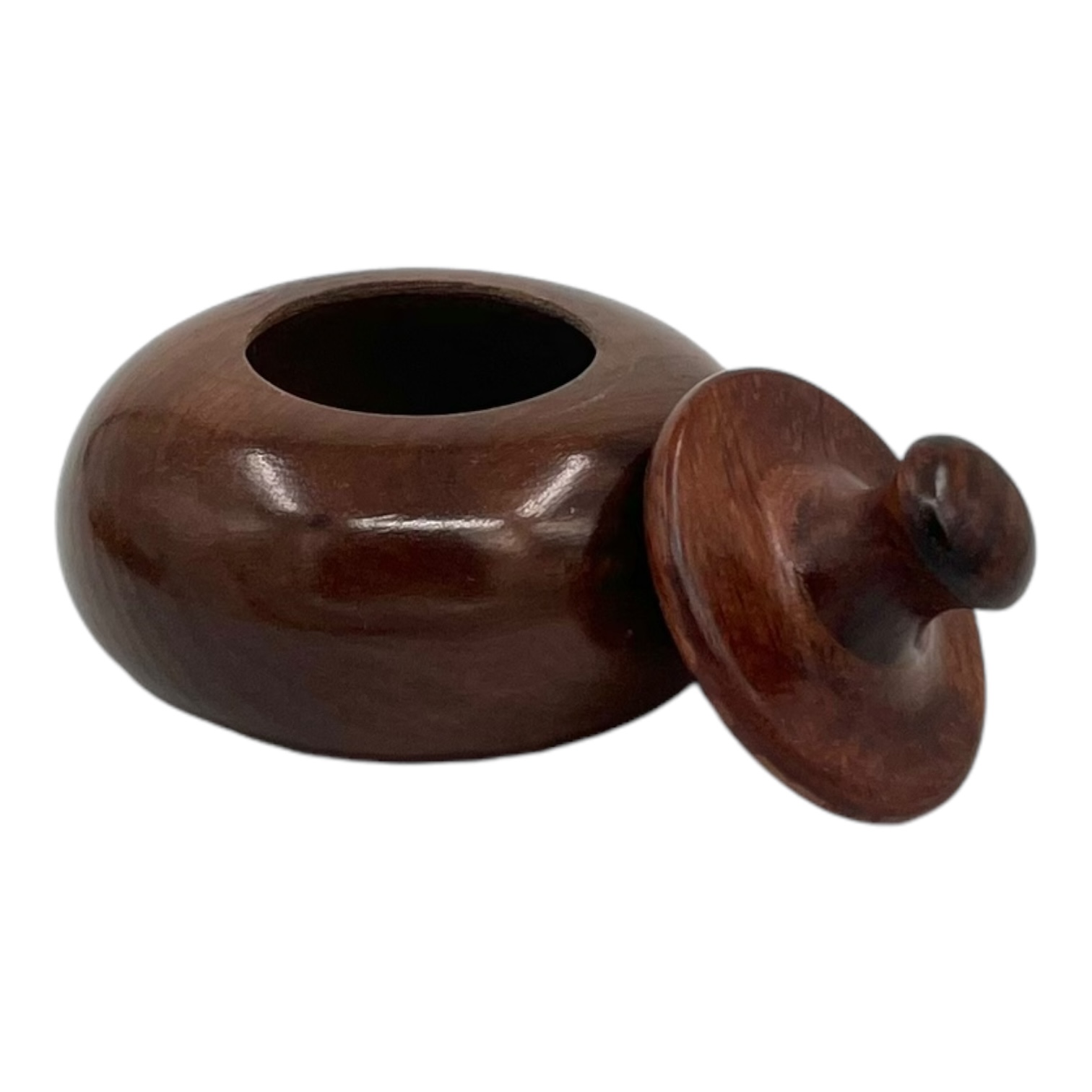 Houten pot discus vorm, 150 cc. - Afbeelding 2