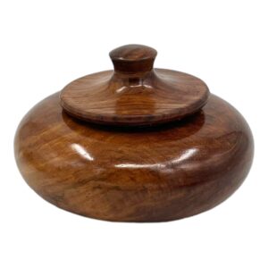 Houten pot discus vorm, 300 cc
