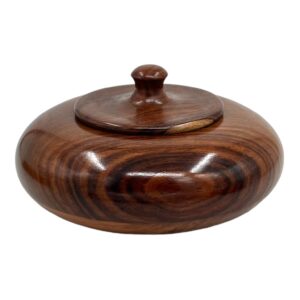 Houten pot discus vorm, 1200 cc.